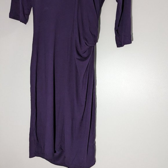 Tangente 3/4 Sleeve Wrap Dress Deep Purple Size Medium - Picture 6 of 8